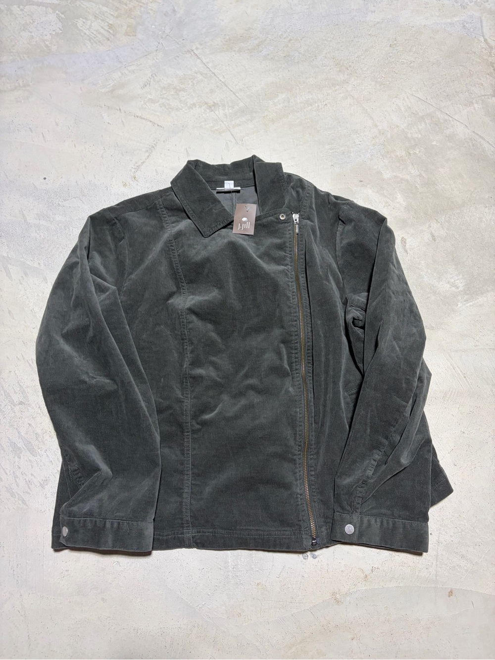 J Jill NWT Asymmetric Zip Corduroy Jacket XL